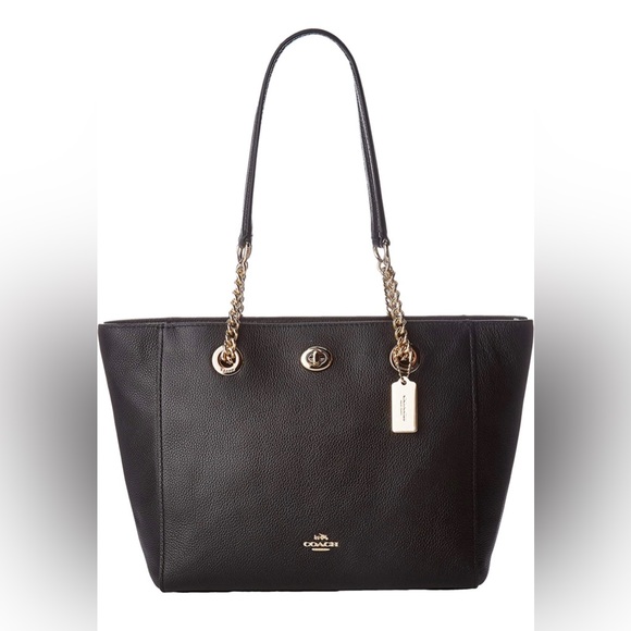 Coach Pebbled Leather Turn Lock Tote - NWOT - Picture 1 of 14